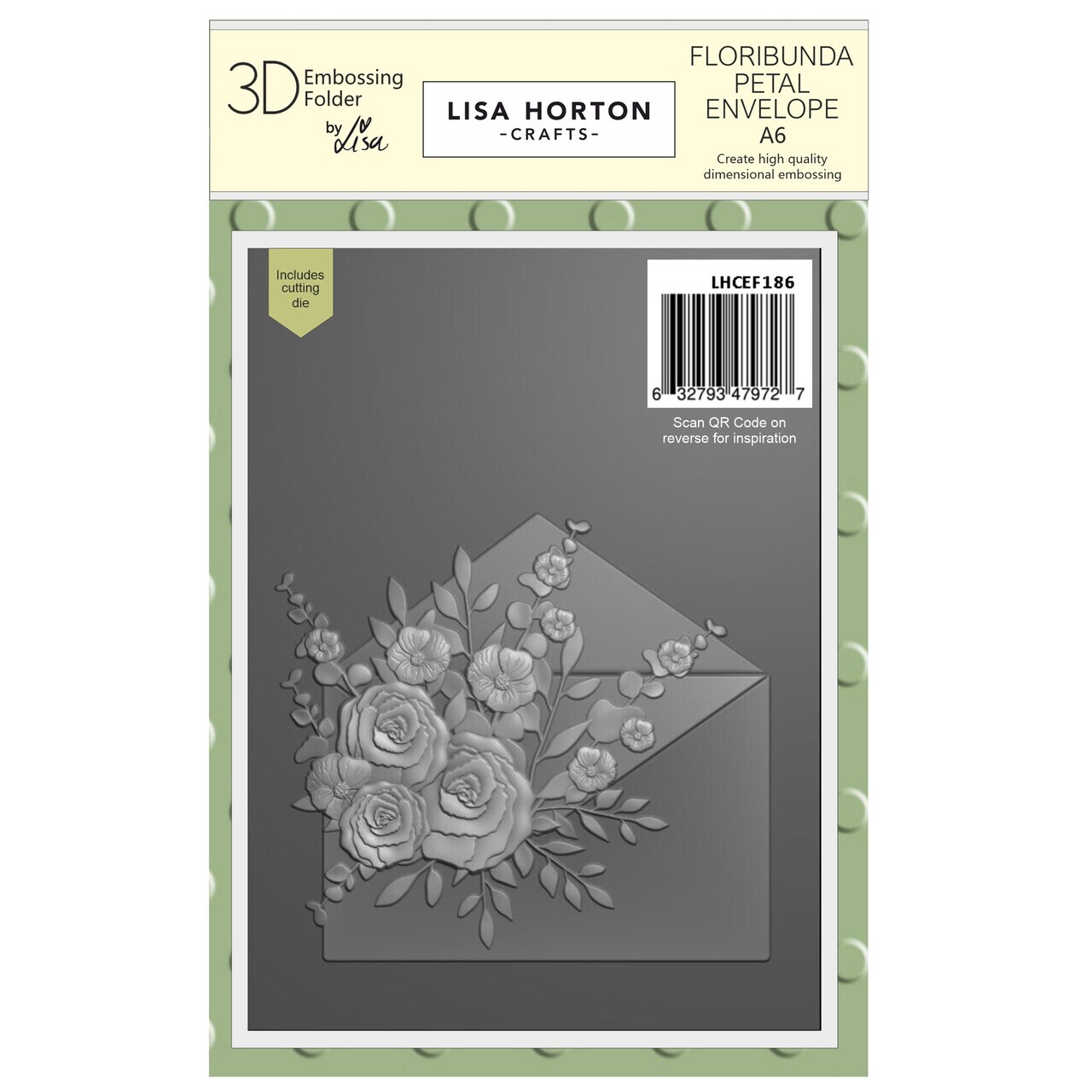 Lisa Horton Crafts A6 Embossing Folder And Die-Floribunda Petal Envelope